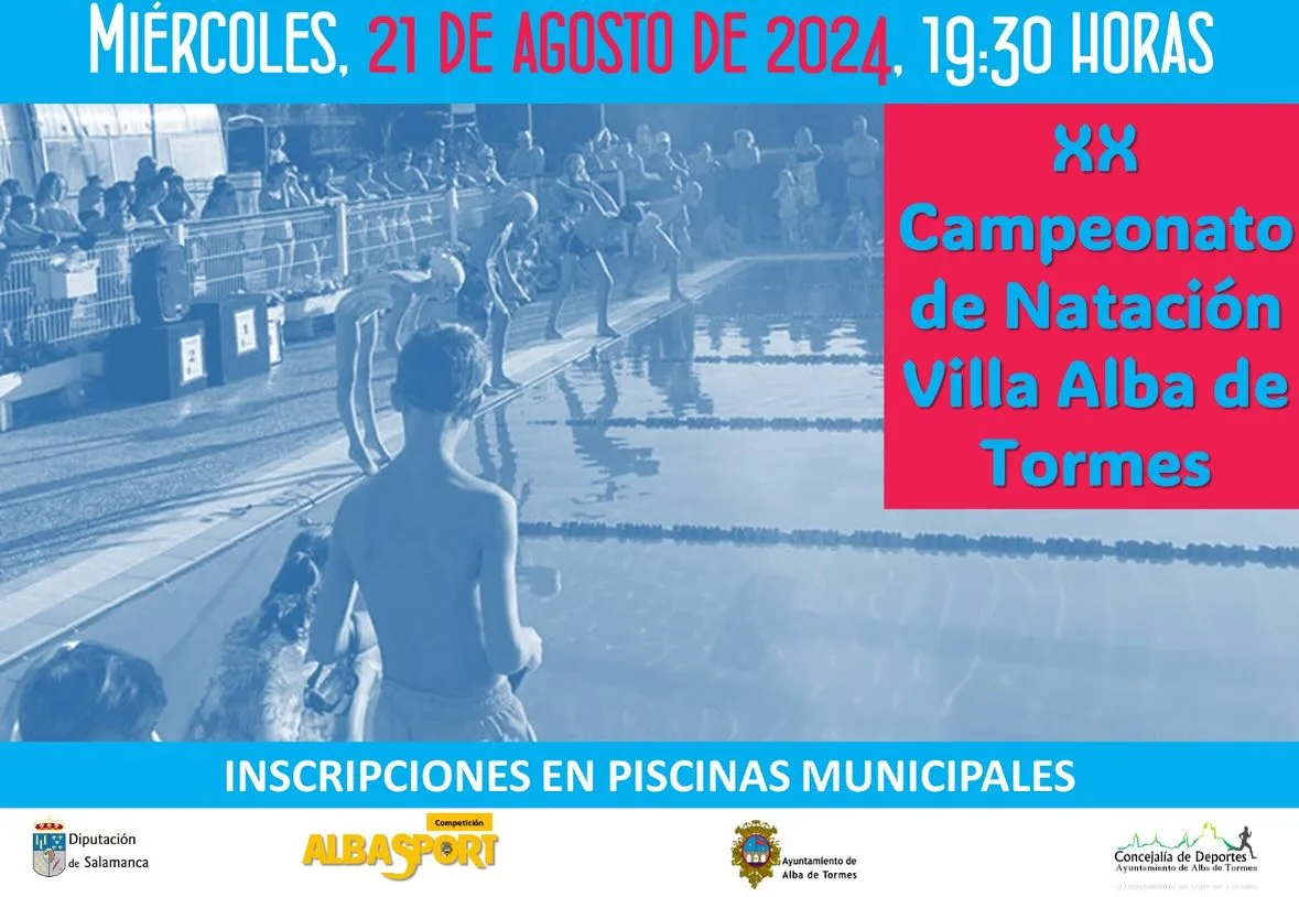 Abierto el plazo de inscripción para el XX Campeonato de Natación Villa Alba de Tormes