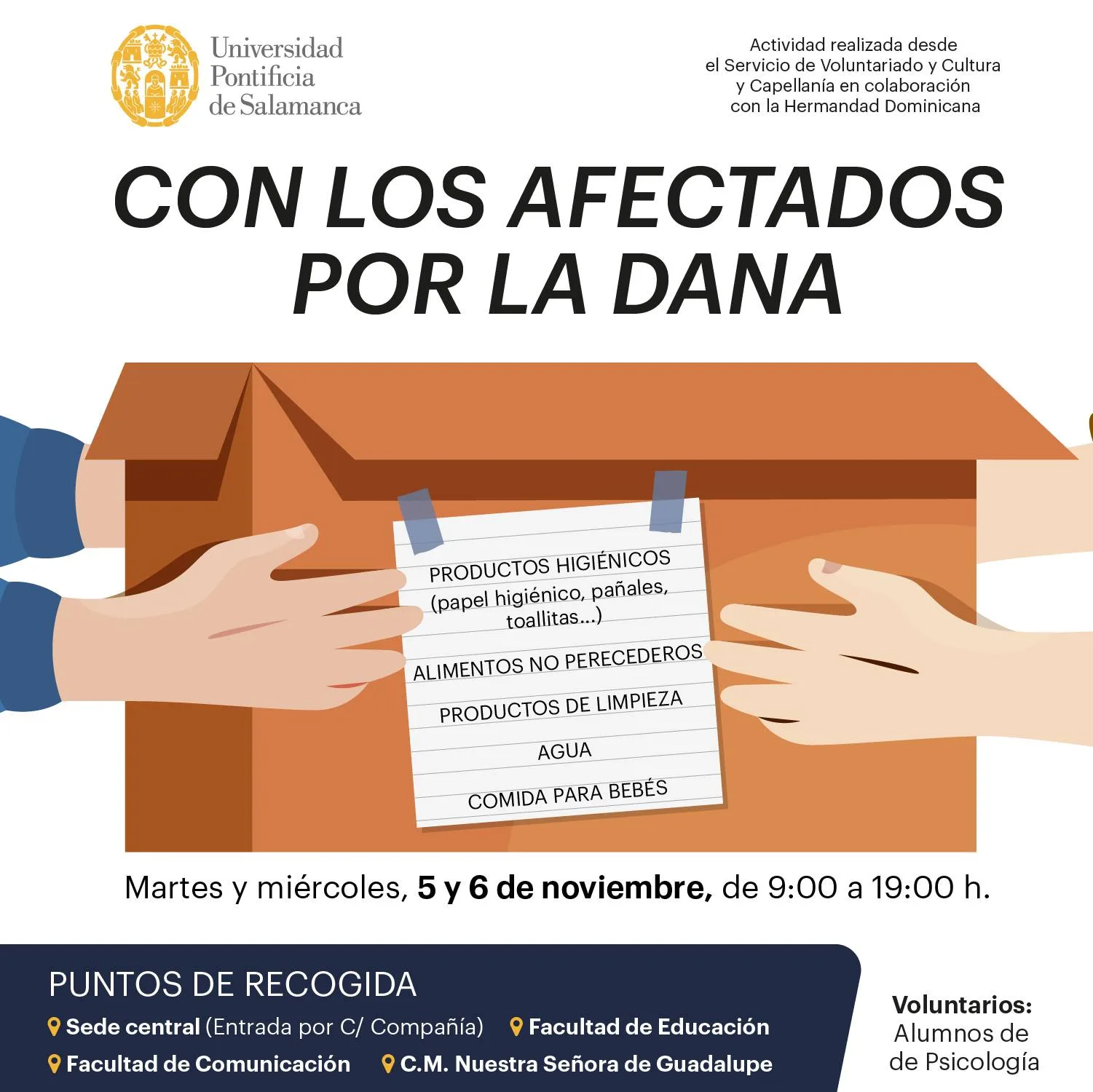 La UPSA se une para ayudar a los afectados por la DANA