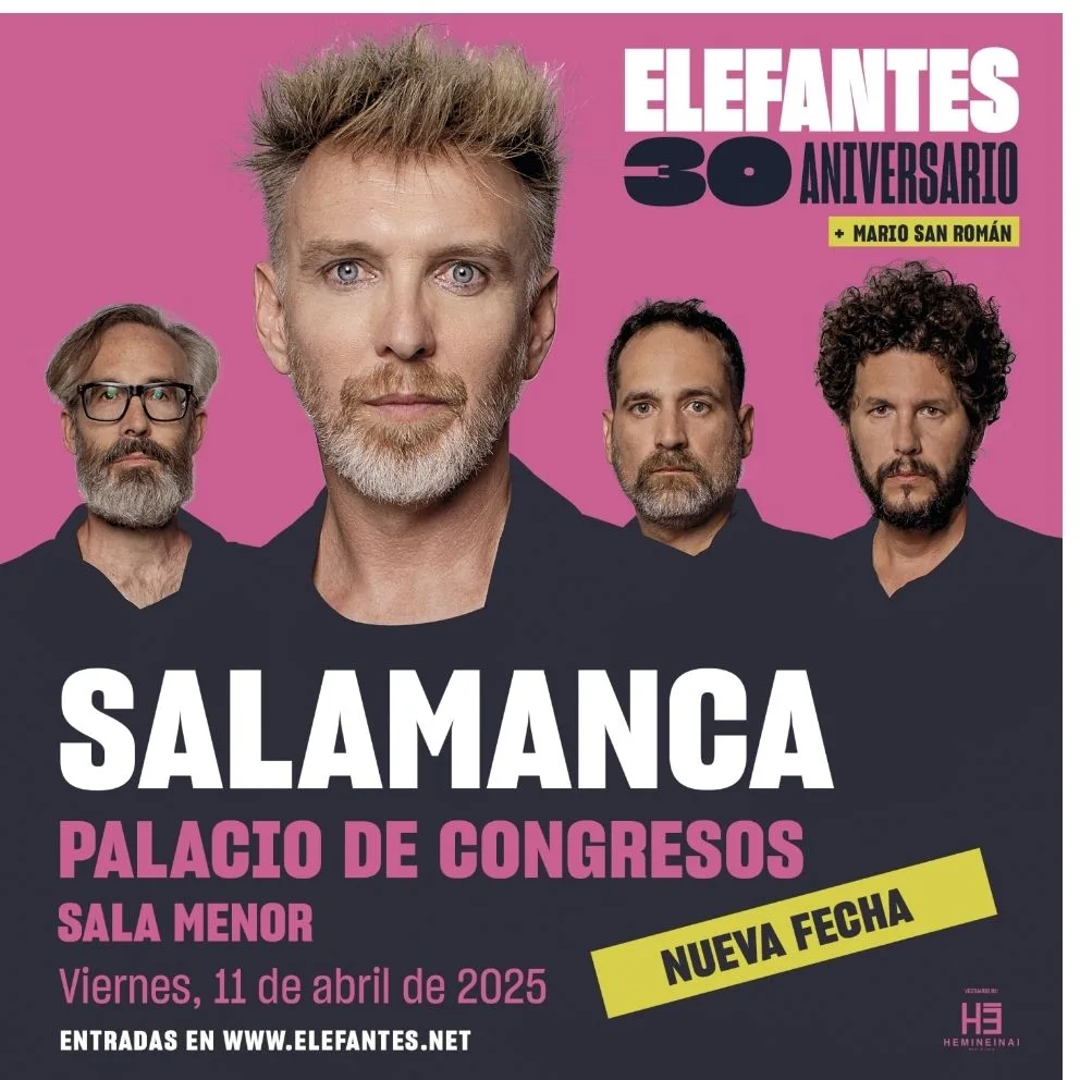 Elefantes celebra su 30 aniversario con un concierto en Salamanca el 11 de abril de 2025