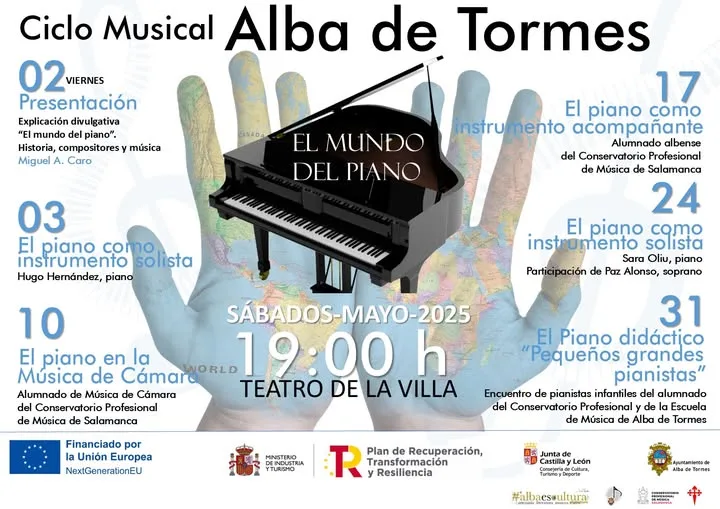 El ciclo “El mundo del piano” llenará de música los sábados de mayo en Alba de Tormes