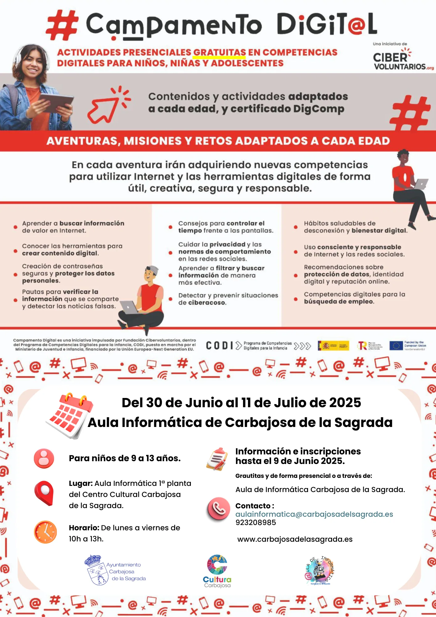 Carbajosa de la Sagrada lanza un campamento digital gratuito para niños de 9 a 13 años este verano