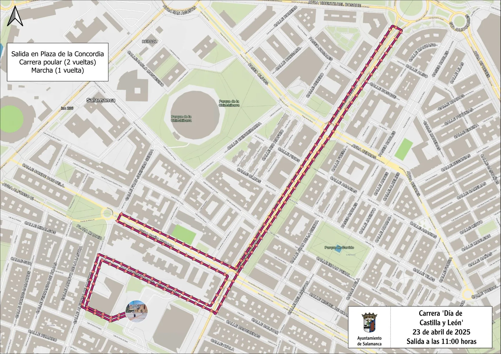 Cortes y desvíos de tráfico con motivo de la carrera y marcha popular del Día de Castilla y León en Salamanca