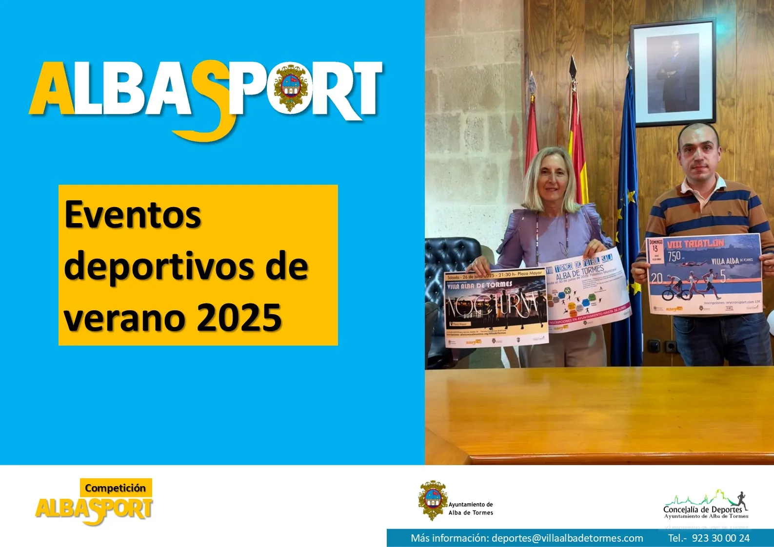 Alba de Tormes presenta su agenda deportiva de verano con torneos, triatlón, carrera nocturna y natación