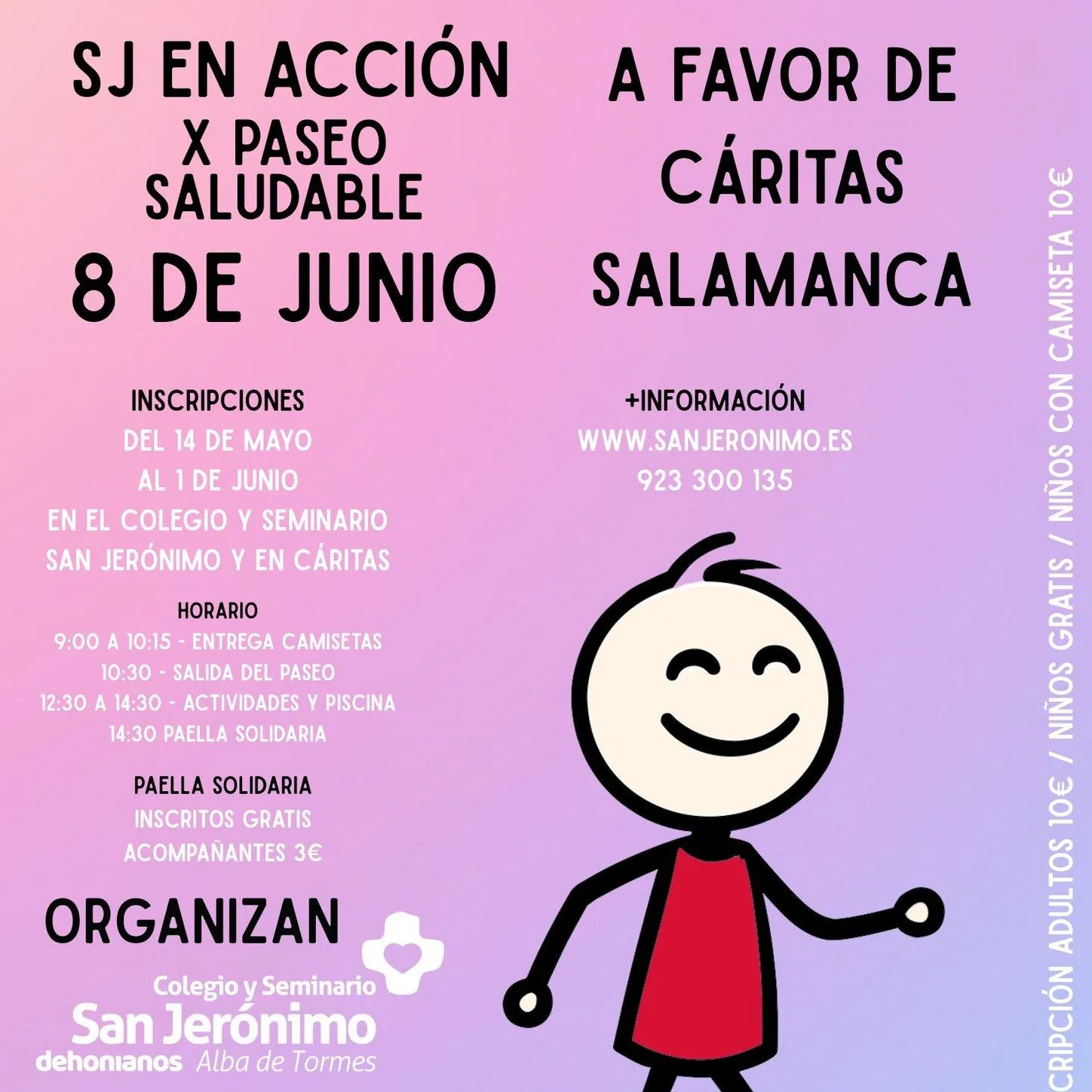 El X Paseo Saludable de San Jerónimo se celebrará el 8 de junio con fines solidarios en Alba de Tormes