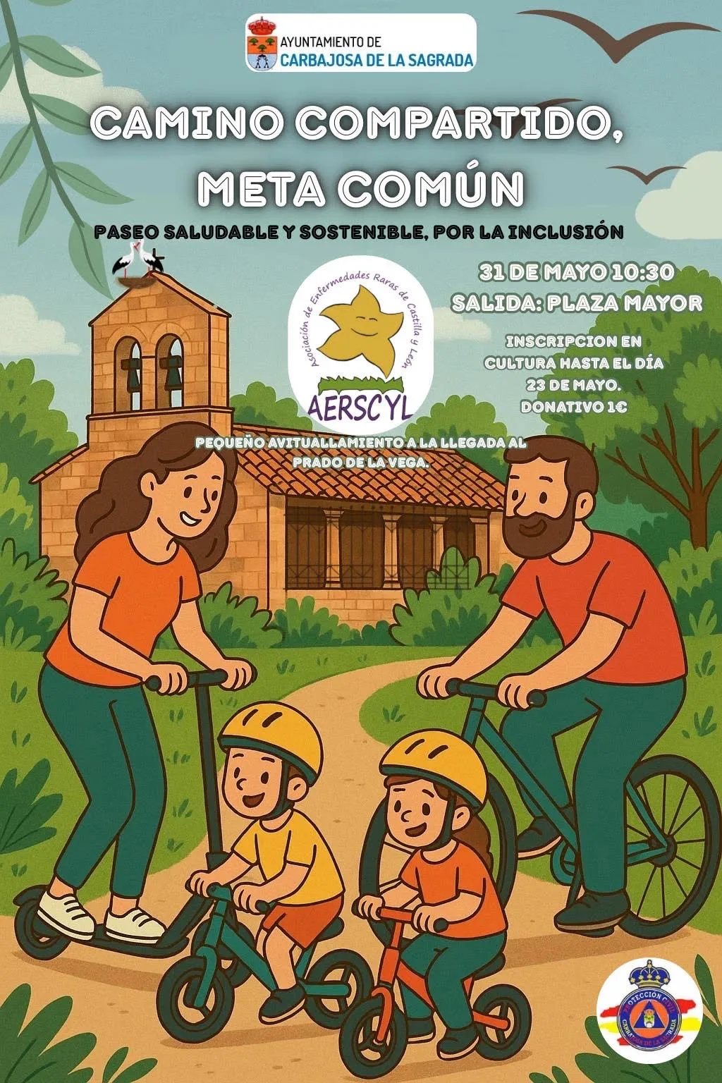 Carbajosa organiza un paseo saludable para dar visibilidad a la Asociación de Enfermedades Raras de Castilla y León