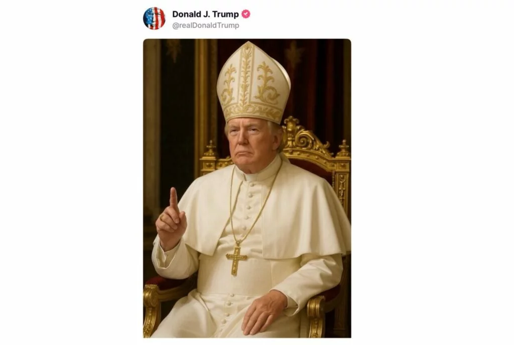 Donald Trump bromea sobre Ser Papa y comparte una imagen generada por IA en Truth Social