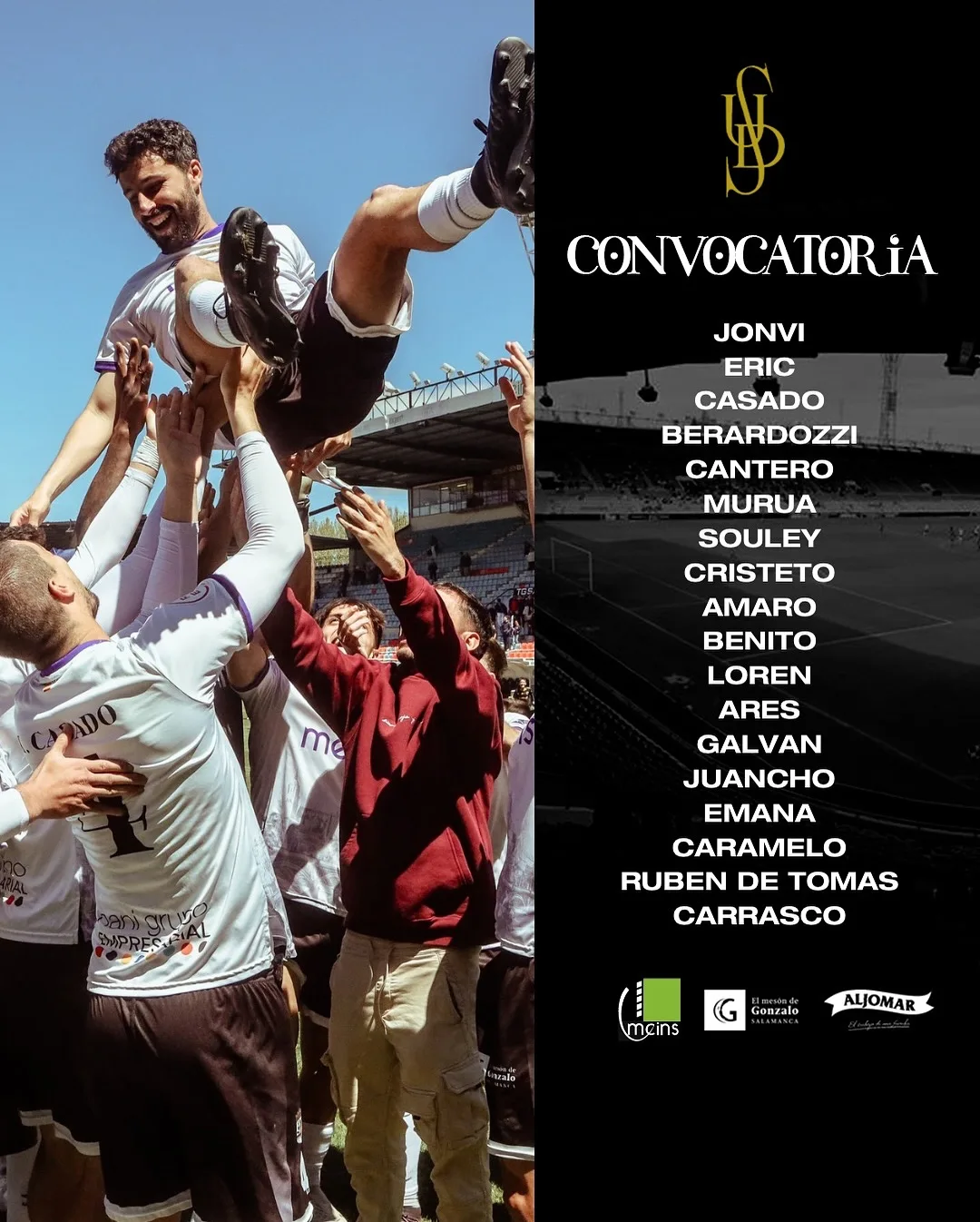 Convocatoria del Salamanca UDS para el partido contra Marino de Luanco