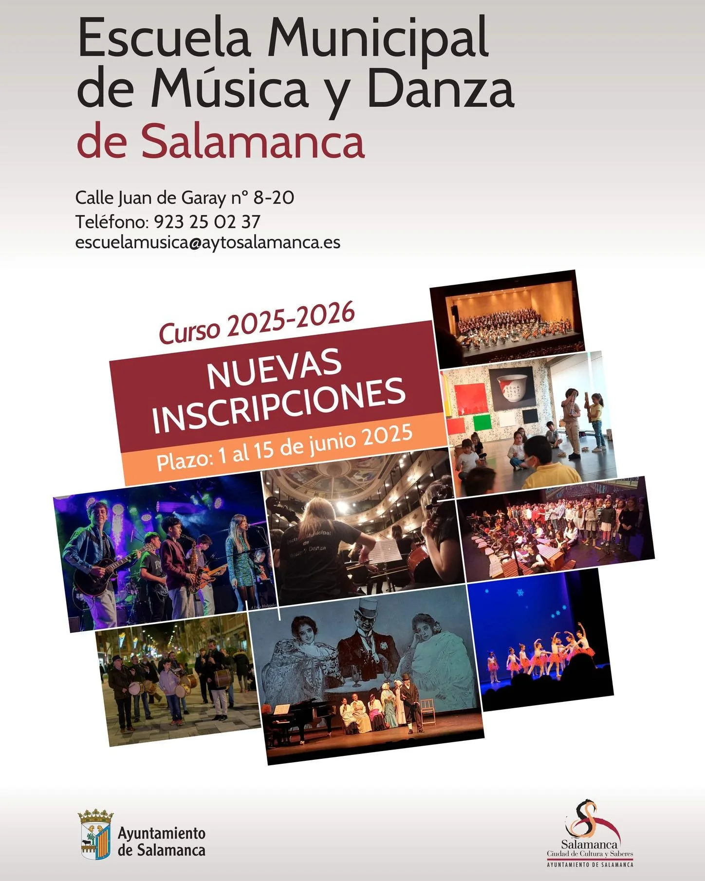 Este domingo se abre el plazo de matriculación en la Escuela Municipal de Música y Danza de Salamanca para el curso 2025/2026