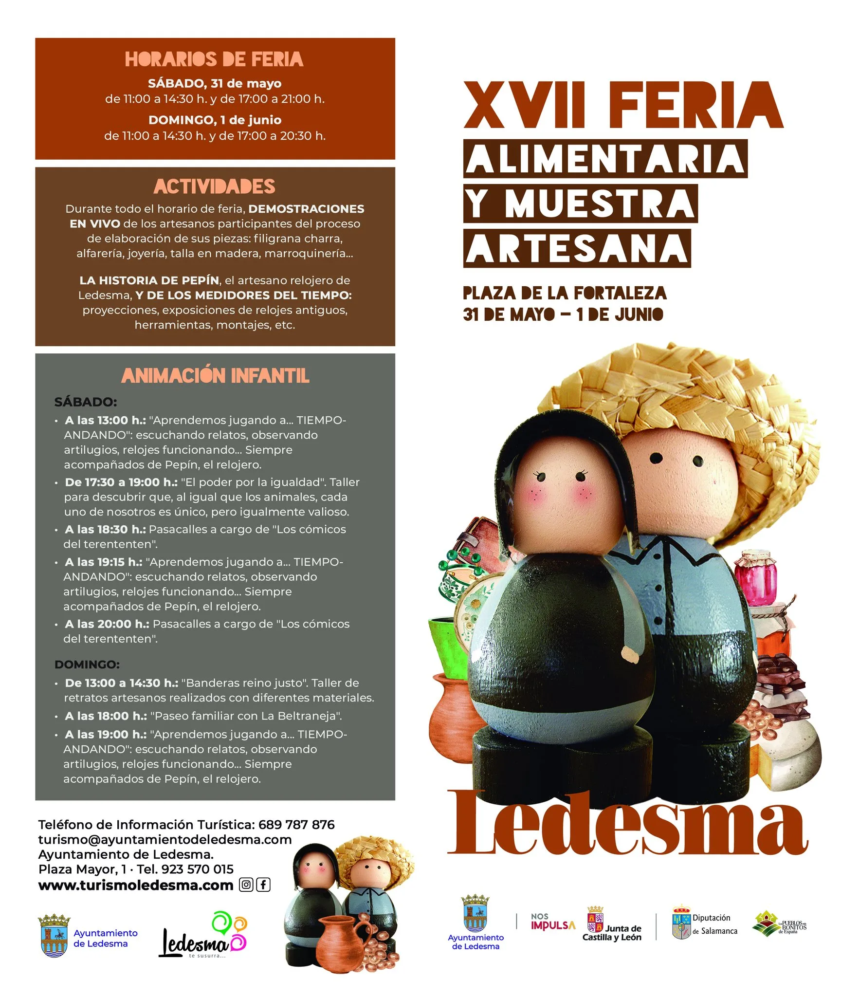 La XVII Feria Alimentaria y Muestra Artesana de Ledesma se celebrará los días 31 de mayo y 1 de junio