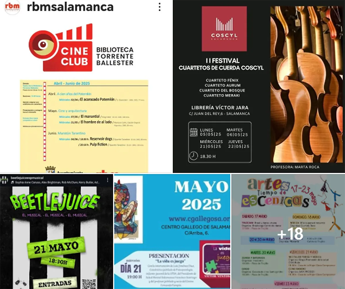 Agenda cultural en Salamanca para el miércoles 21 de mayo