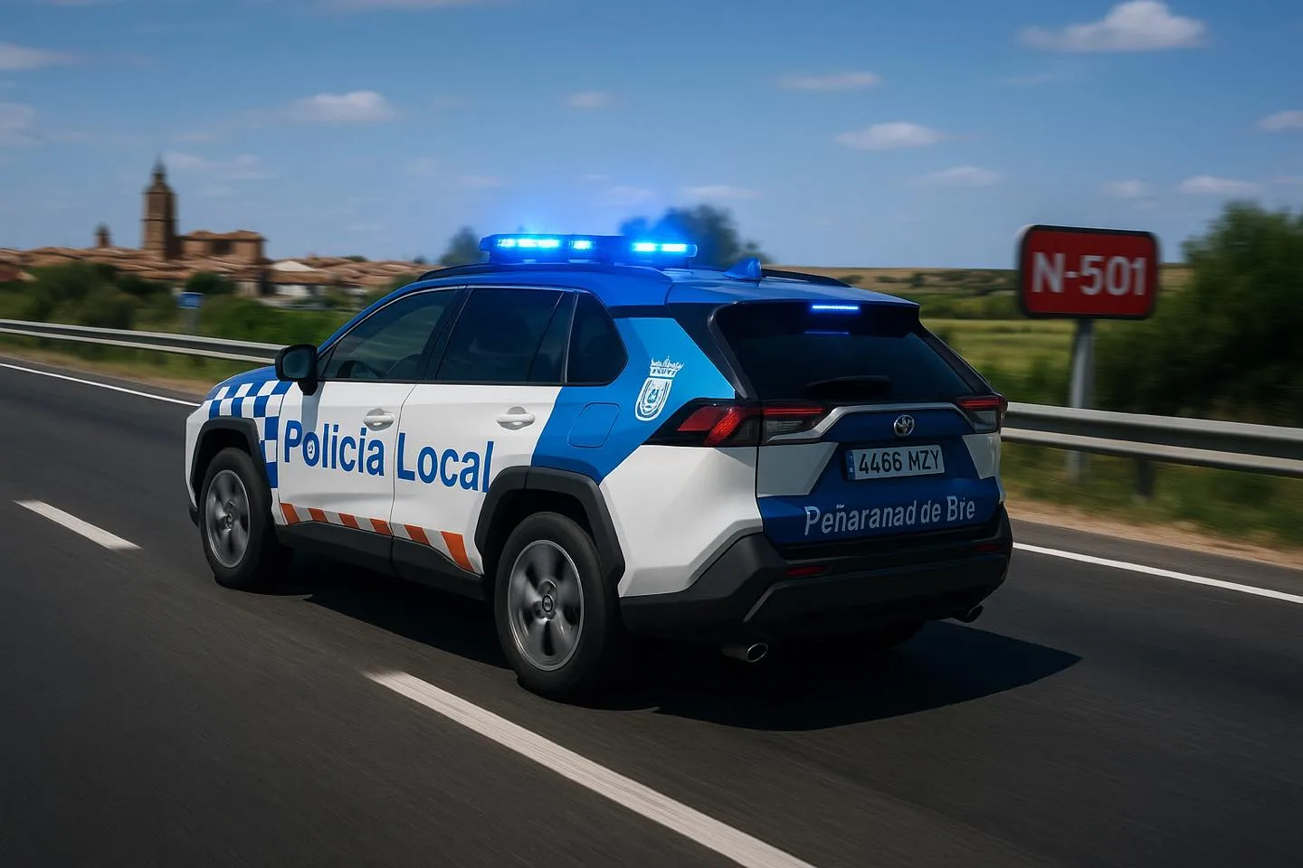 Espectacular persecución tras un robo por el método del “tirón” en Peñaranda de Bracamonte