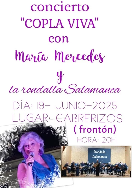 La actuación "Copla Viva" se celebra este jueves en Cabrerizos