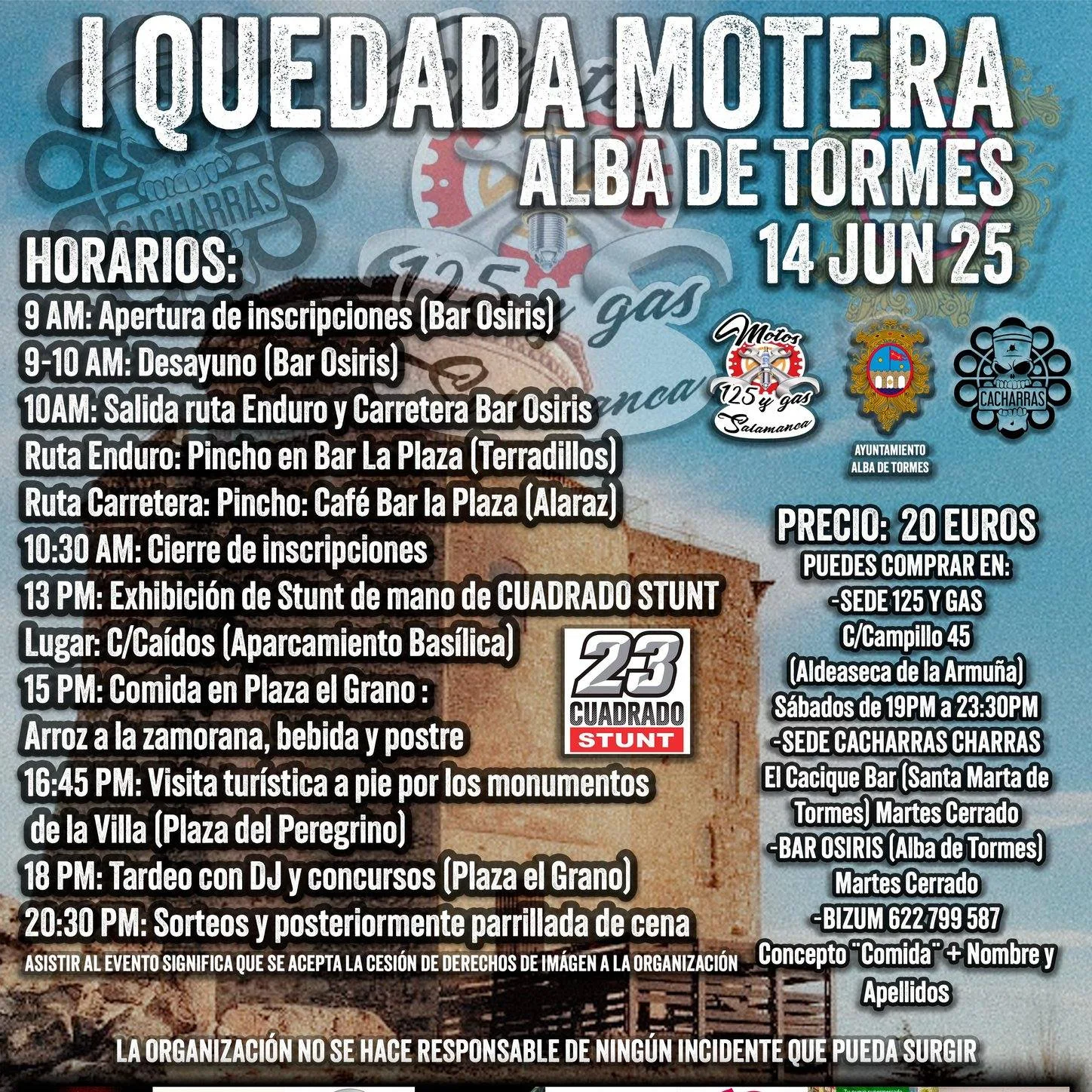 Alba de Tormes se prepara para rugir con la I Quedada Motera el 14 de junio