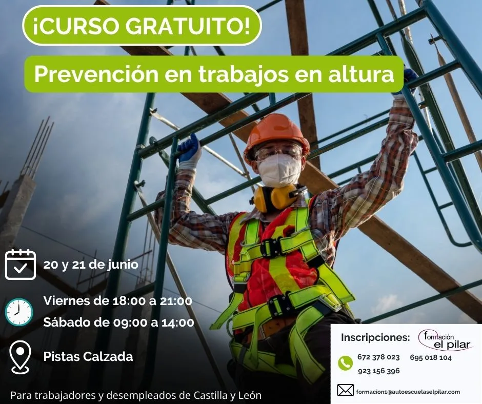 Autoescuelas El Pilar ofrece curso gratuito de prevención en trabajos en altura: ¡Últimas plazas!