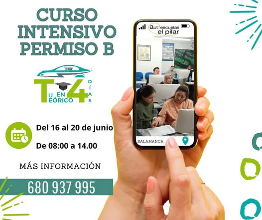 Autoescuelas El Pilar lanza un curso intensivo para obtener el carnet B del 16 al 20 de junio en Salamanca