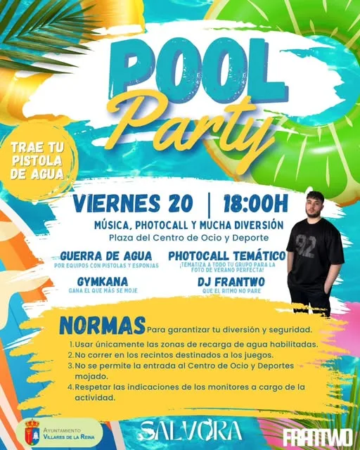 Villares de la Reina celebra este viernes su Fiesta del Agua con una divertida Pool Party para todos los públicos