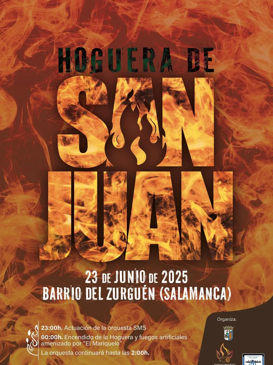 El Ayuntamiento de Salamanca y las asociaciones Amigos de la Hoguera de San Juan y Teso-Zurguén organizan la tradicional quema nocturna