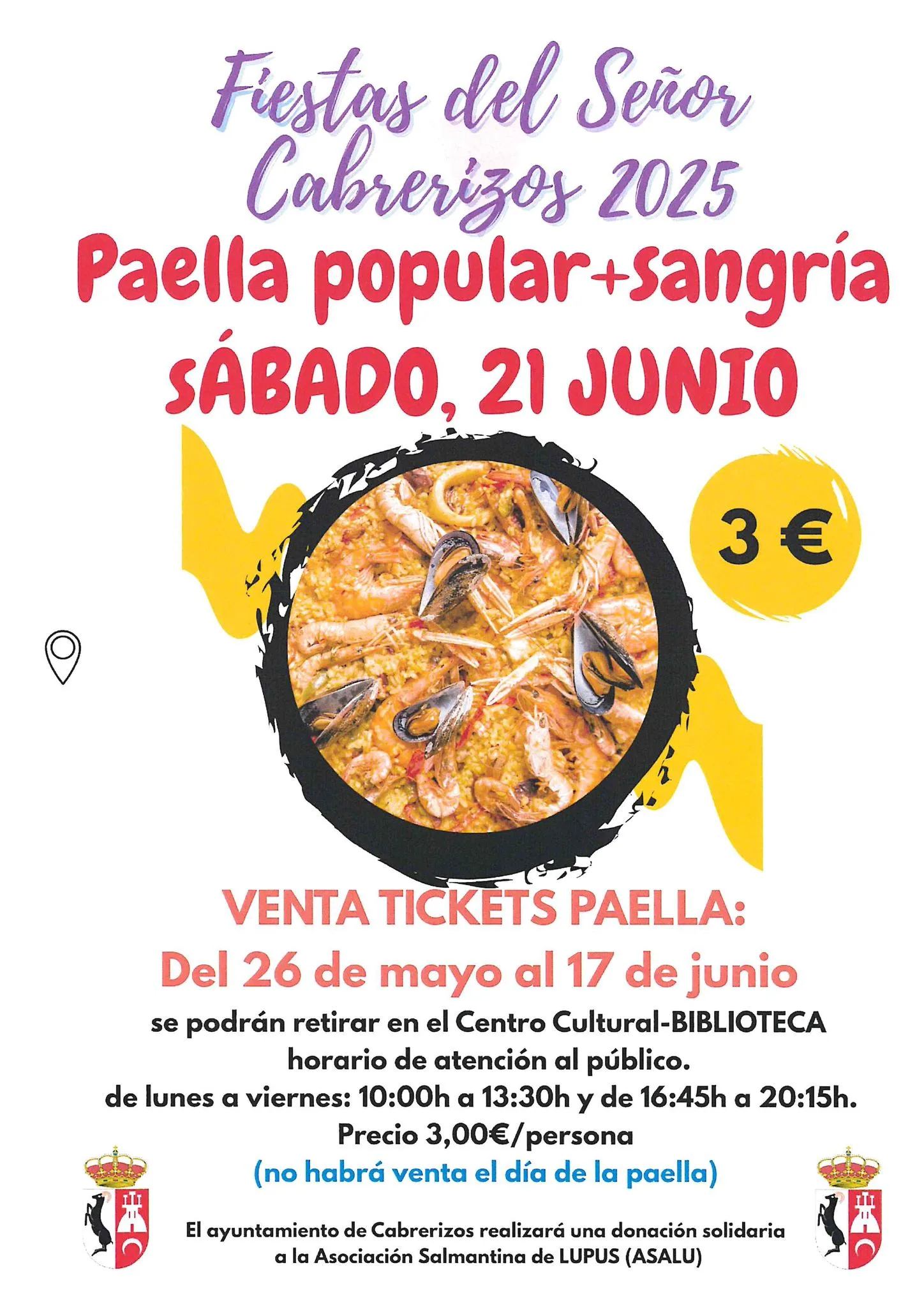 Cabrerizos pone a la venta los tickets para la paella popular de las Fiestas del Señor 2025