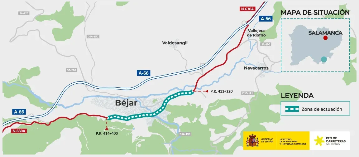 Transportes aprueba provisionalnente el proyecto de trazado para mejorar la travesía de Béjar con una inversión estimada en 2,1 millones de euros