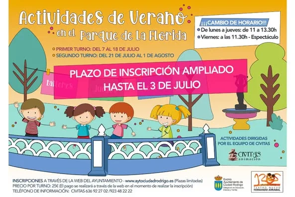 Campamento urbano La Florida: horario único y ampliación del plazo de inscripción