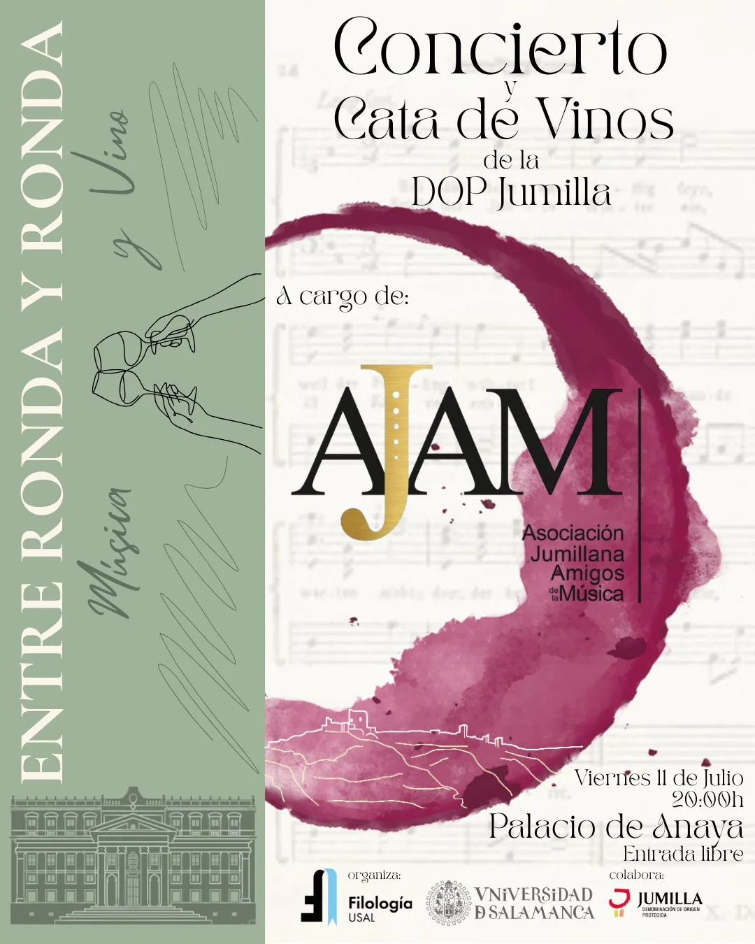 'Entre rondas': la música y el vino maridan en el claustro del Palacio de Anaya