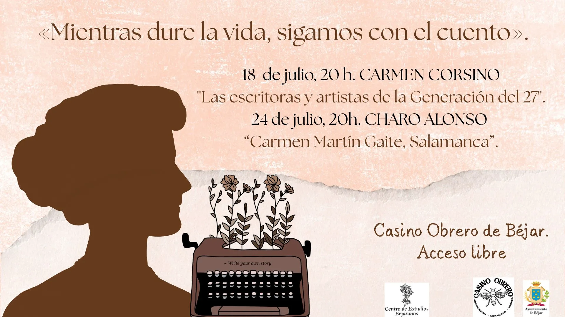 'Mientras dure la vida, sigamos con el cuento': Ciclo de conferencias sobre artistas y escritoras del siglo XX organizado por el Centro de Estudios Bejaranos