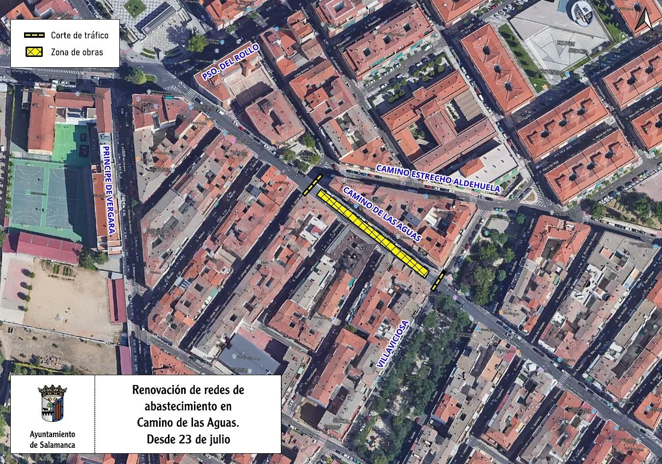 Cortes de tráfico y desvíos en el Camino de las Aguas por obras de renovación