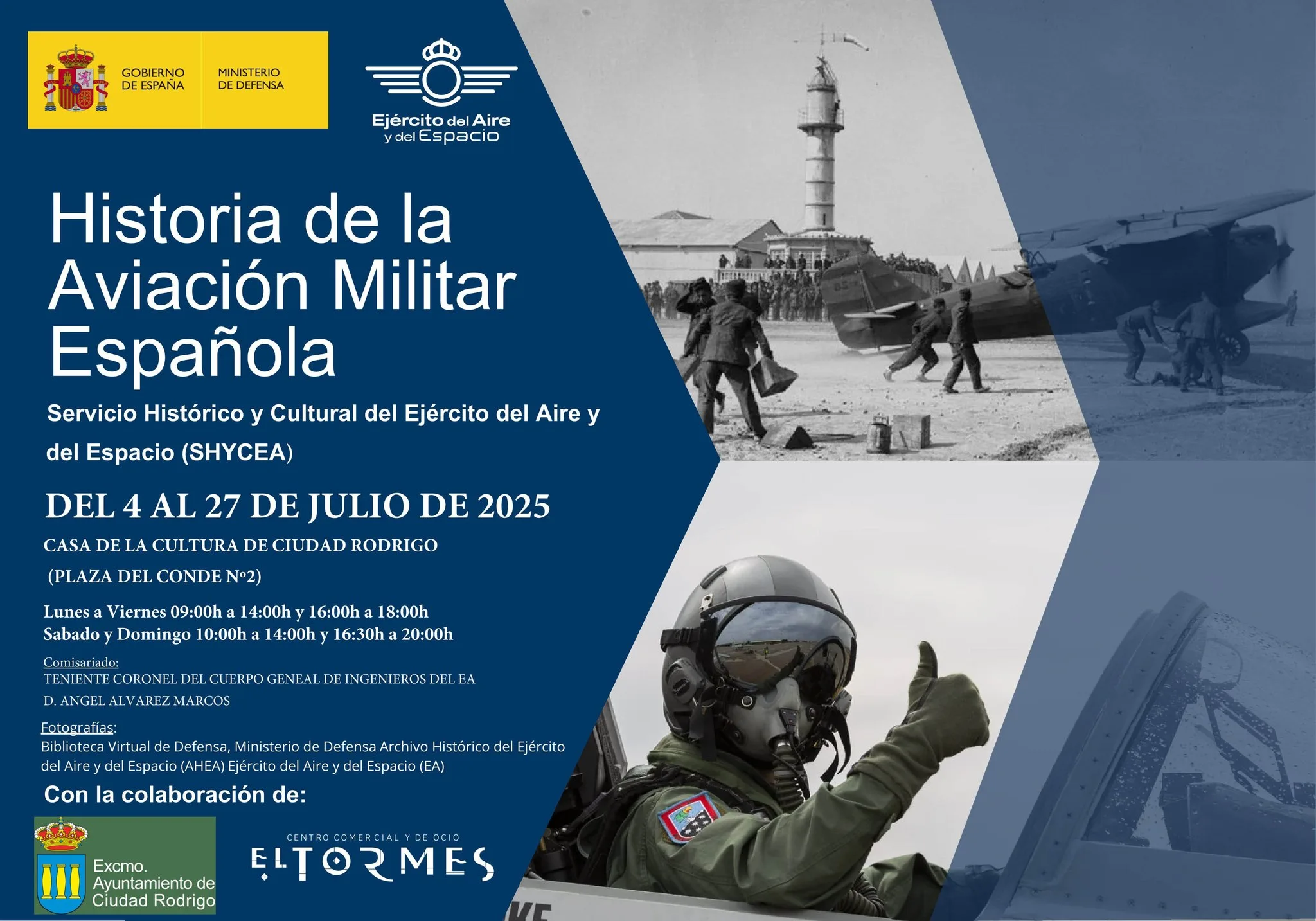 Ciudad Rodrigo acoge la exposición “Historia de la Aviación Militar Española” en la Casa de Cultura