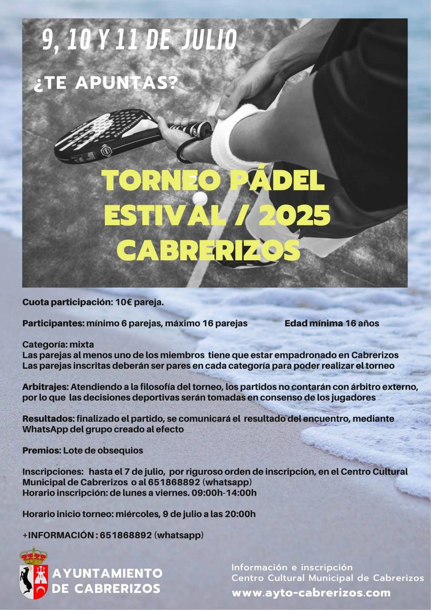 Cabrerizos acoge su Torneo de Pádel Estival del 9 al 11 de julio