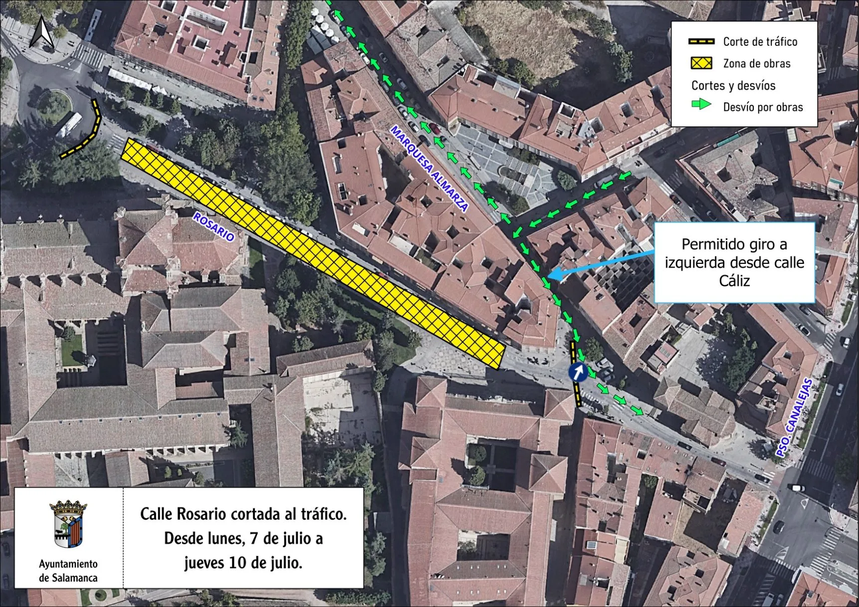 Cortes de tráfico en Salamanca desde el lunes por obras de abastecimiento y accesibilidad