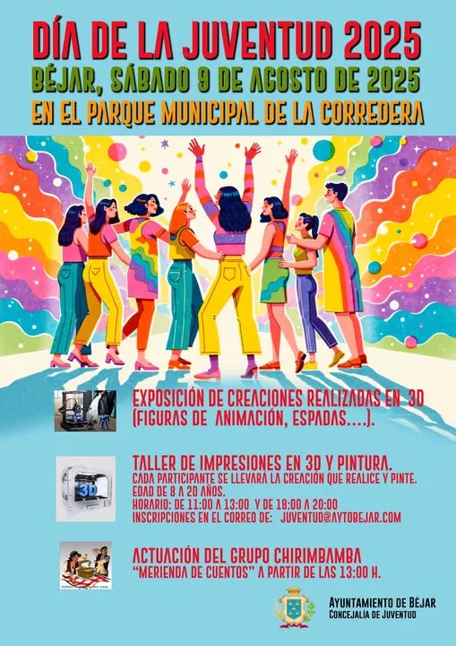Béjar celebrará el Día de la Juventud 2025 con talleres de impresión 3D y cuentacuentos en La Corredera
