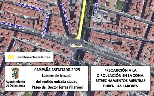 El Ayuntamiento de Salamanca continúa con el refuerzo del firme en 35 calles y avenidas de la ciudad
