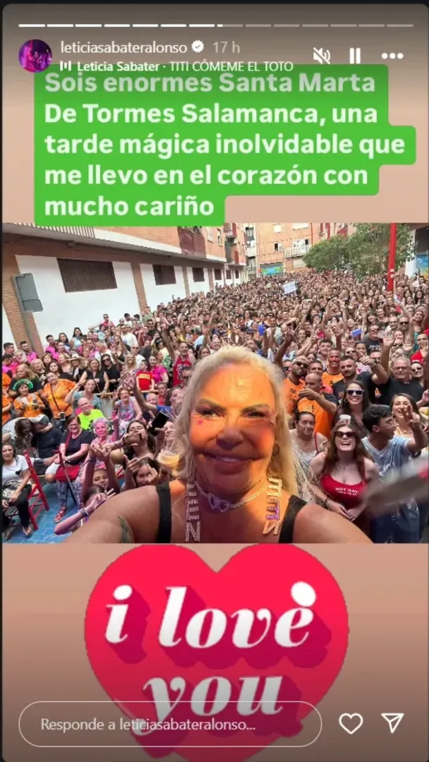 Éxito rotundo del ‘tardeo’ de Leticia Sabater en Santa Marta de Tormes