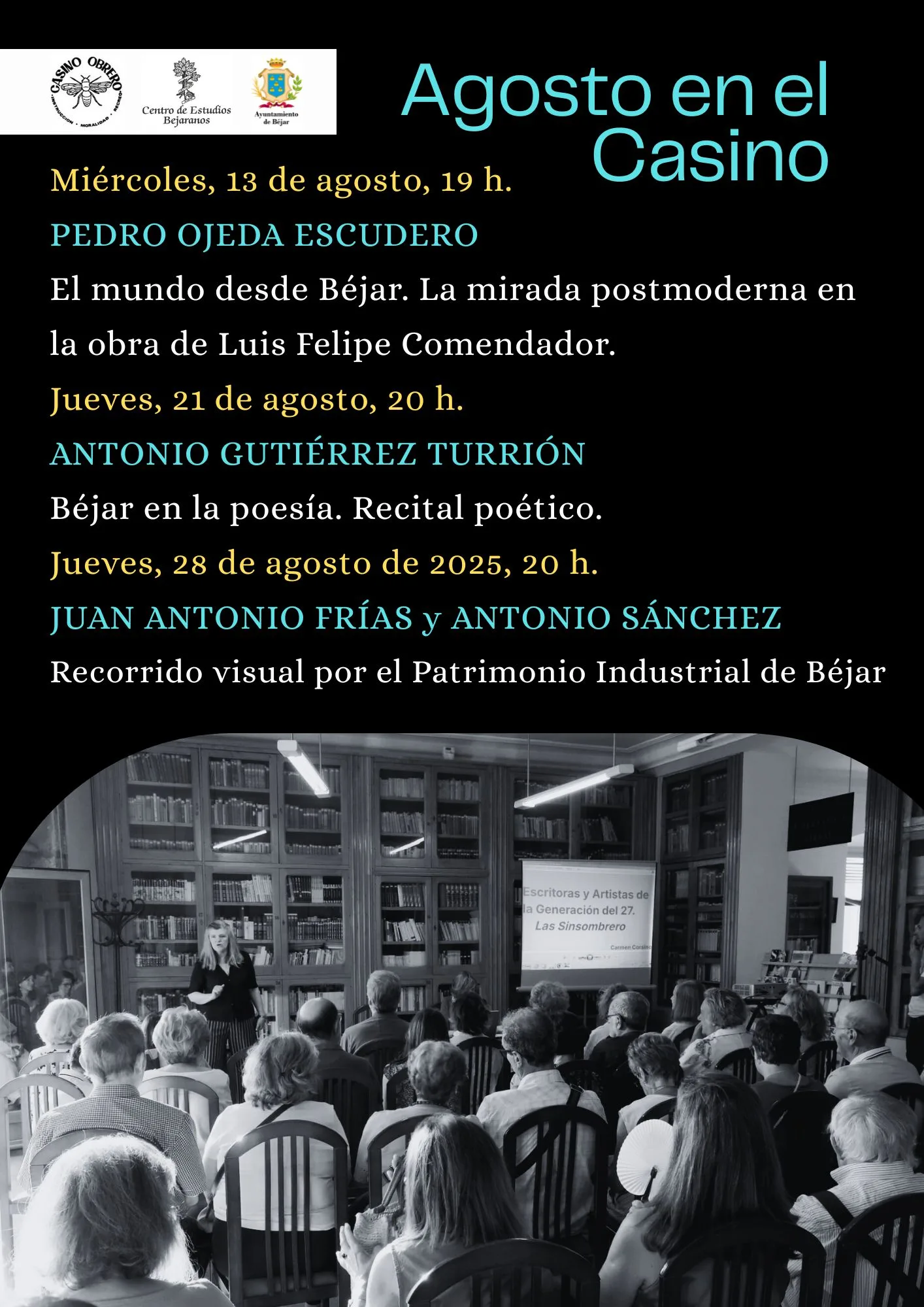 'Agosto en el Casino': actividades culturales del CEB para este mes