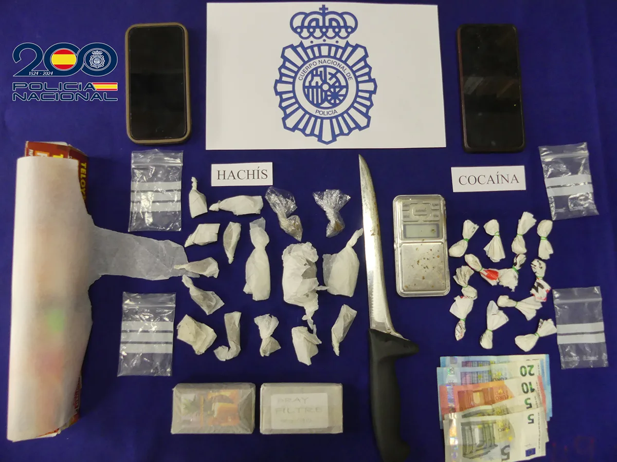 La Policía Nacional detiene en Béjar a dos individuos por tráfico de drogas
