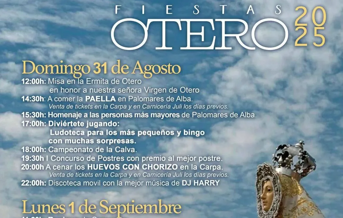 Palomares de Alba celebra sus fiestas patronales en honor a la Virgen de Otero