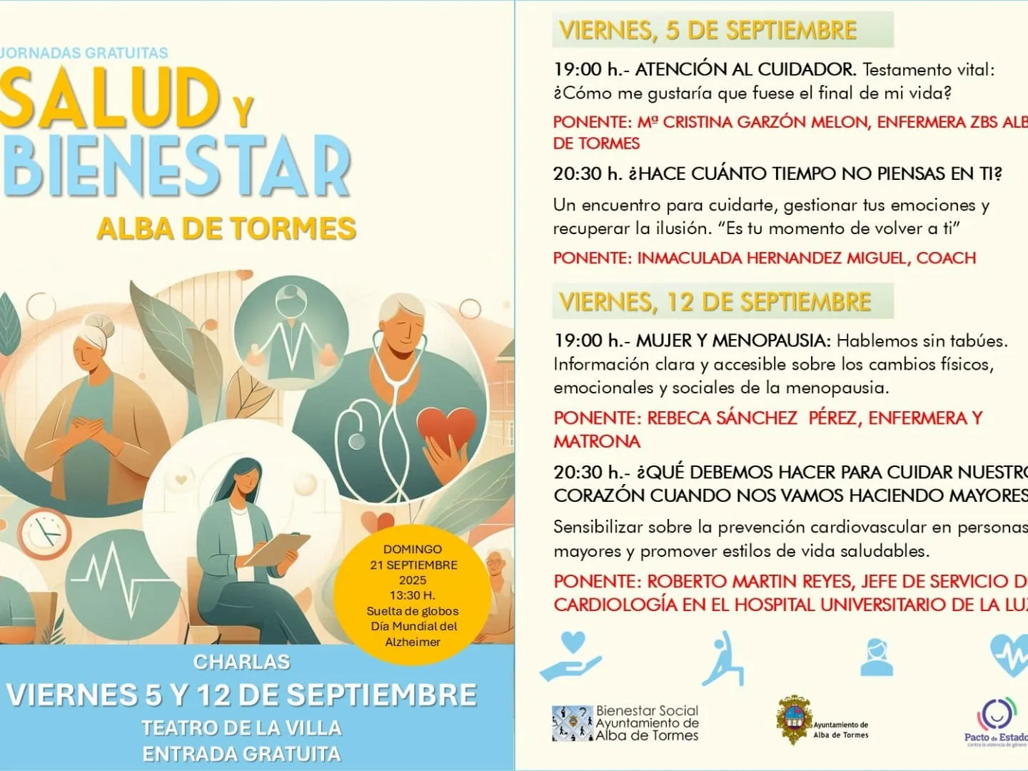 Alba de Tormes celebra las I Jornadas de Salud y Bienestar en el mes de sensibilización del Alzheimer