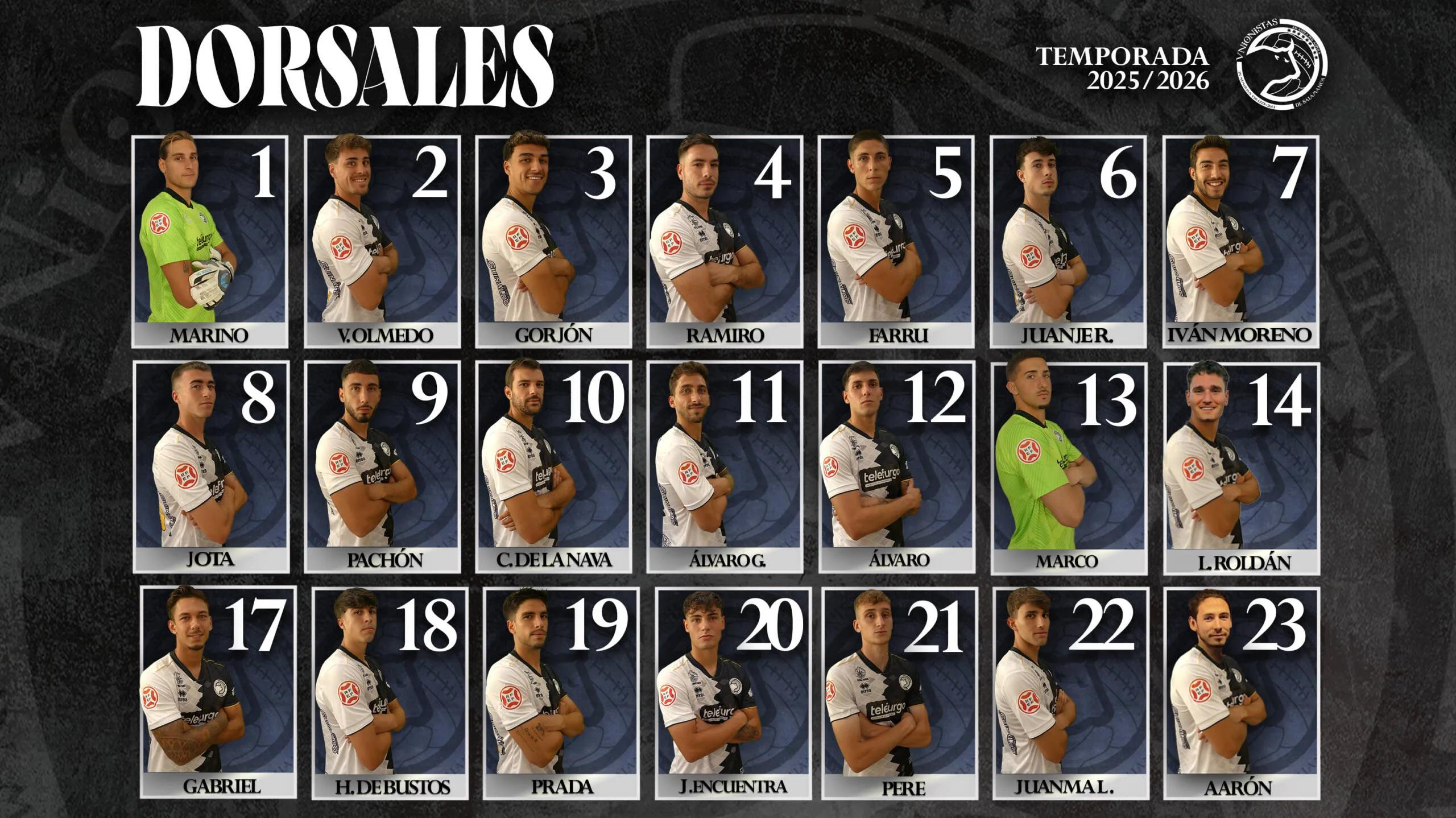 Unionistas de Salamanca CF define dorsales y nombres para la temporada 2025/26