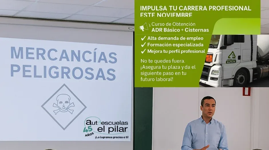 Autoescuelas El Pilar abre inscripciones para el curso de ADR Básico + Cisternas en noviembre