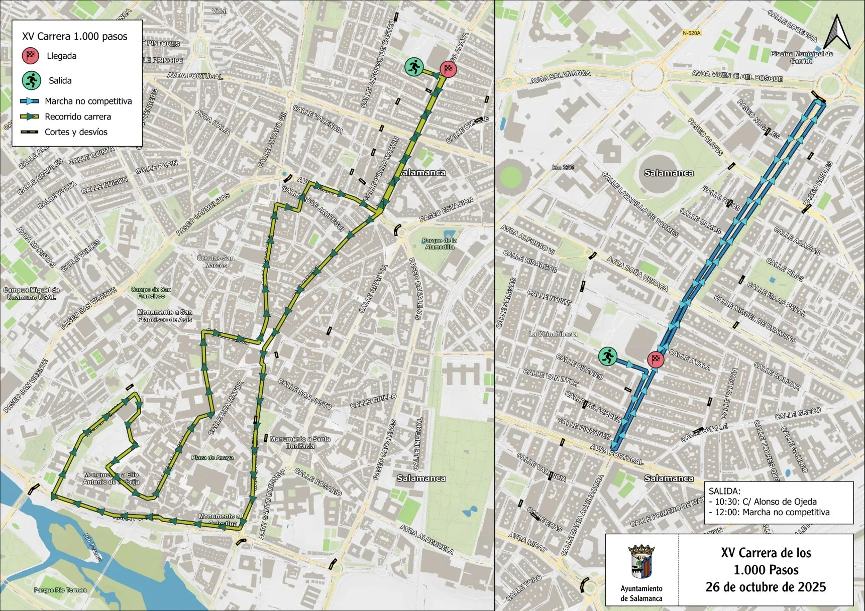 Cortes de tráfico este domingo por la XVI Carrera Popular y Solidaria de los 1.000 Pasos