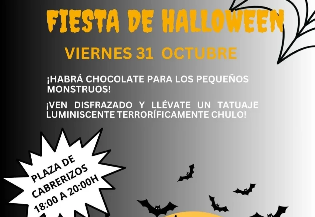 Cabrerizos celebra Halloween con fiesta infantil, chocolate y tatuajes luminiscentes