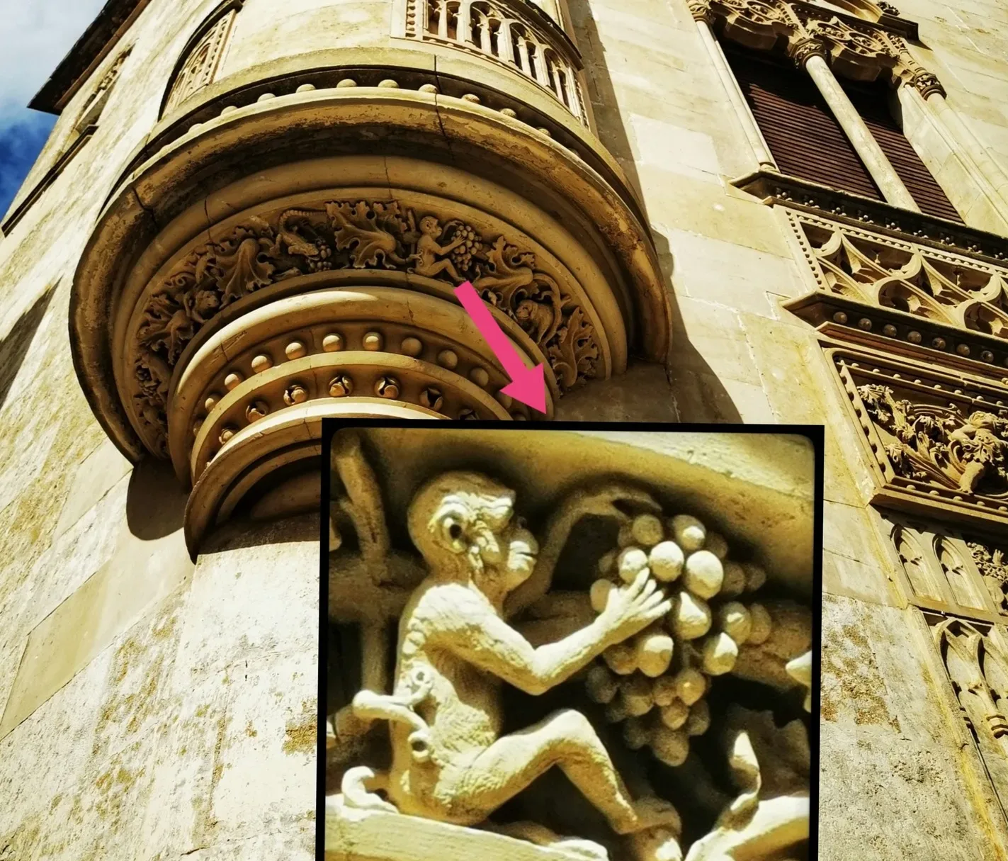 El Palacio de la Marquesa de Cartago, una joya neogótica con un sorprendente “mono comiendo uvas”