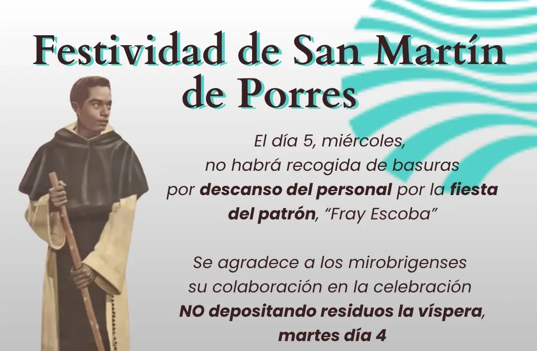 El Ayuntamiento de Ciudad Rodrigo pide colaboración por la festividad de San Martín de Porres