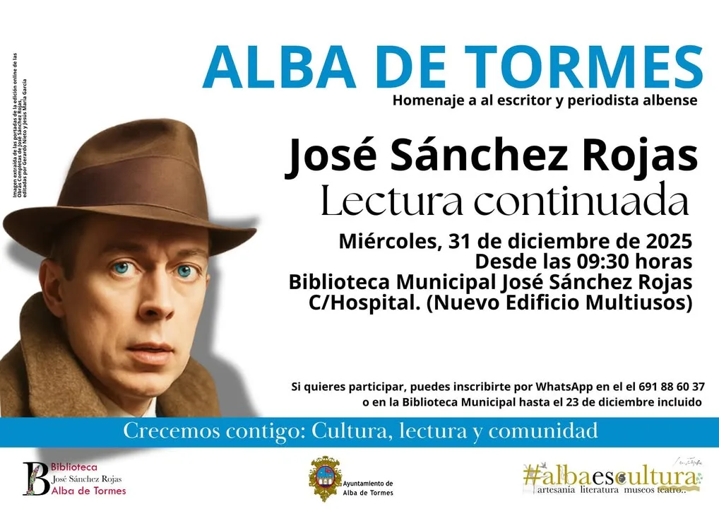 Homenaje a José Sánchez Rojas: Lectura de sus obras en la Biblioteca Municipal el 31 de diciembre