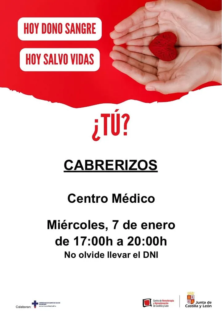 Cabrerizos acoge una jornada de donación de sangre el 7 de enero: ¡tú puedes ayudar!