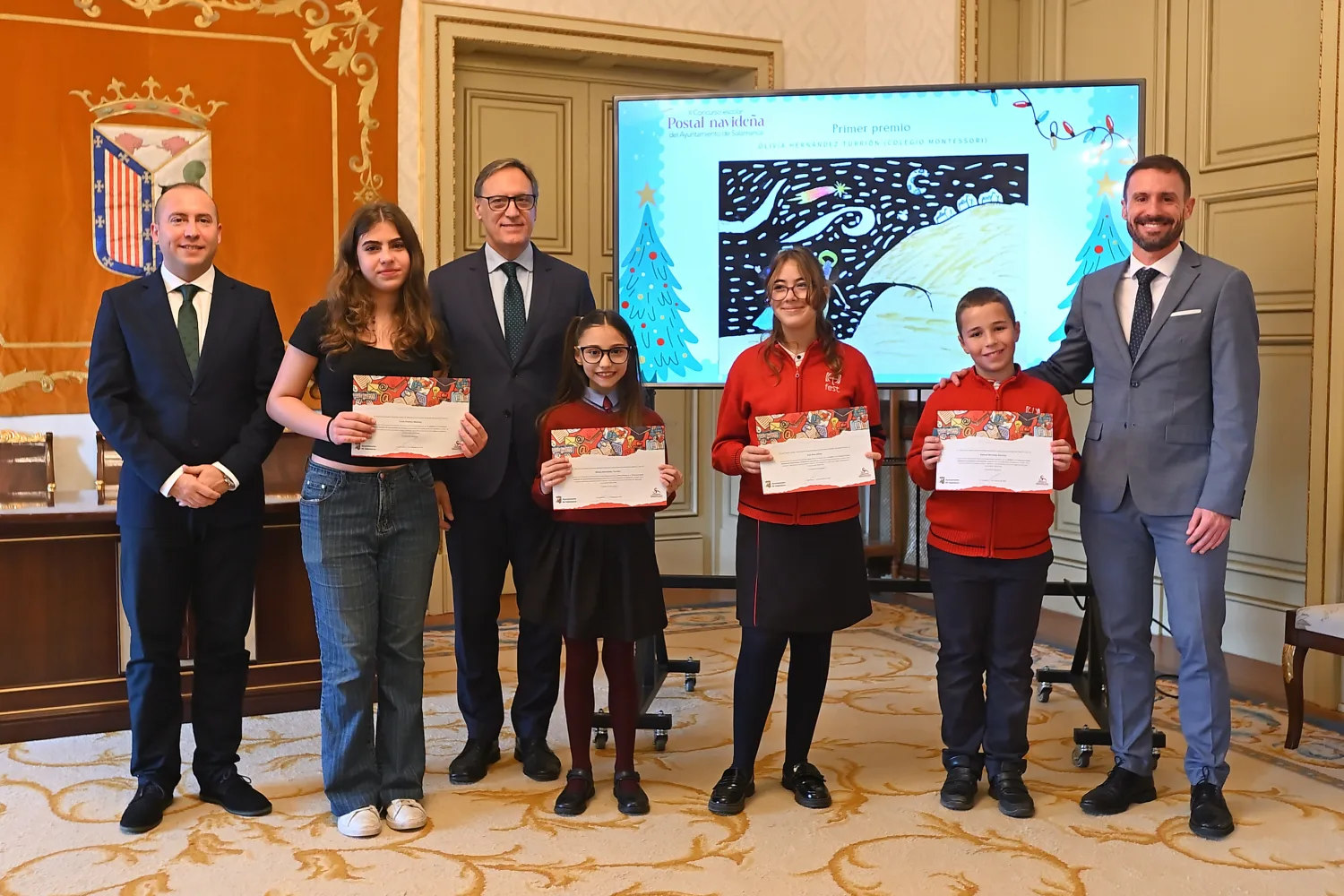 Olivia Hernández Turrión, del Colegio Montessori, gana el II concurso escolar “Postal Navideña” del Ayuntamiento de Salamanca