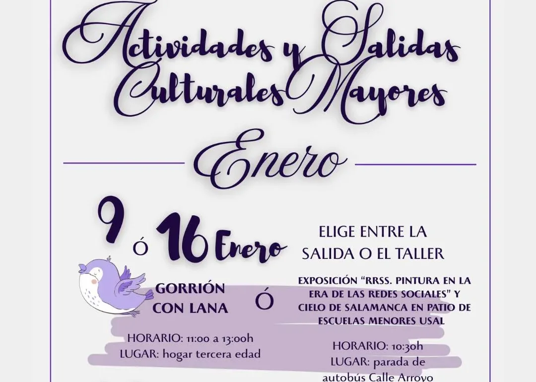 Carbajosa de la Sagrada programa nuevas actividades culturales para mayores durante el mes de enero