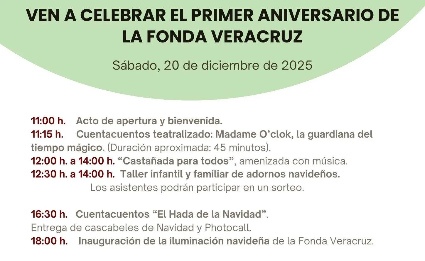 La Fonda Veracruz celebra su primer aniversario con una jornada festiva para todos los públicos