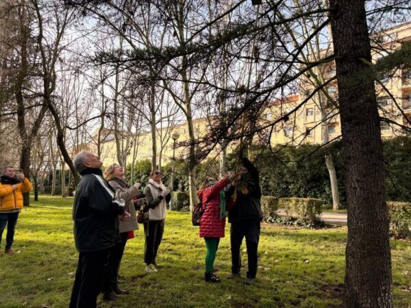 Personas observando árboles en el Parque de los Jesuitas de Salamanca