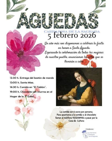 Cartel de la celebración de Santa Águeda en Carbajosa de la Sagrada